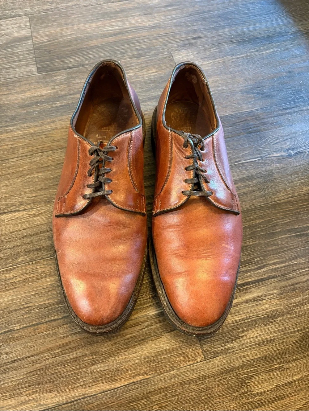 Men’s Allen Edmonds Brown Leather Badlands Dress Old Money Oxford Shoes Size 10D